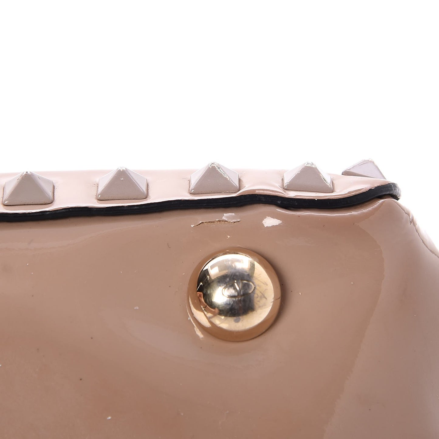 Patent Small Rockstud Tote Poudre