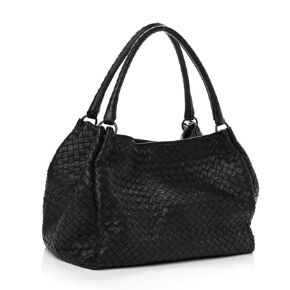 Bottega Veneta Nappa Intrecciato Parachute Bag Black 2 of 10
