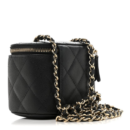 Chanel Caviar Quilted Mini Vanity Case With Chain Black 3 of 8