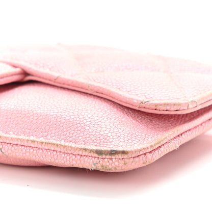Chanel Iridescent Caviar Quilted Flap Zip Card Holder Pink 9 of 12