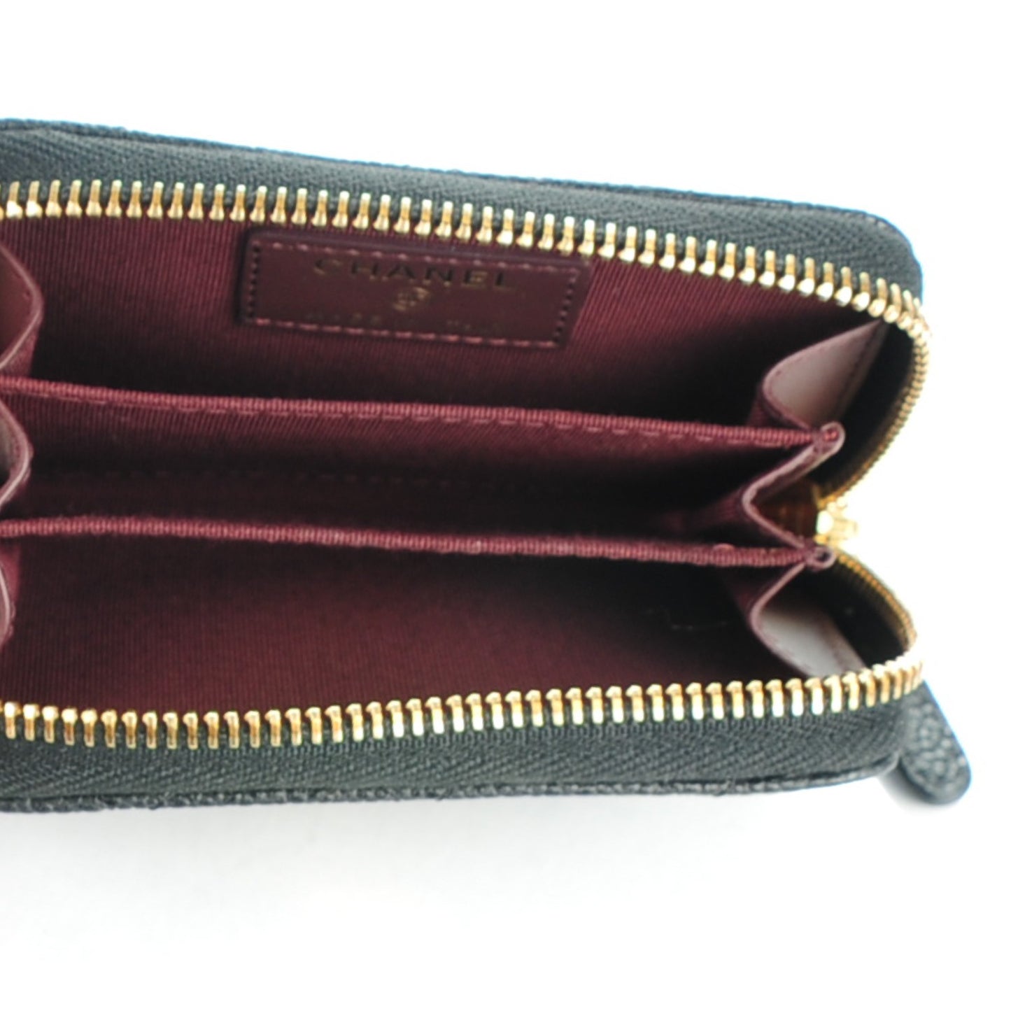 Caviar Quilted Zip Coin Purse Black