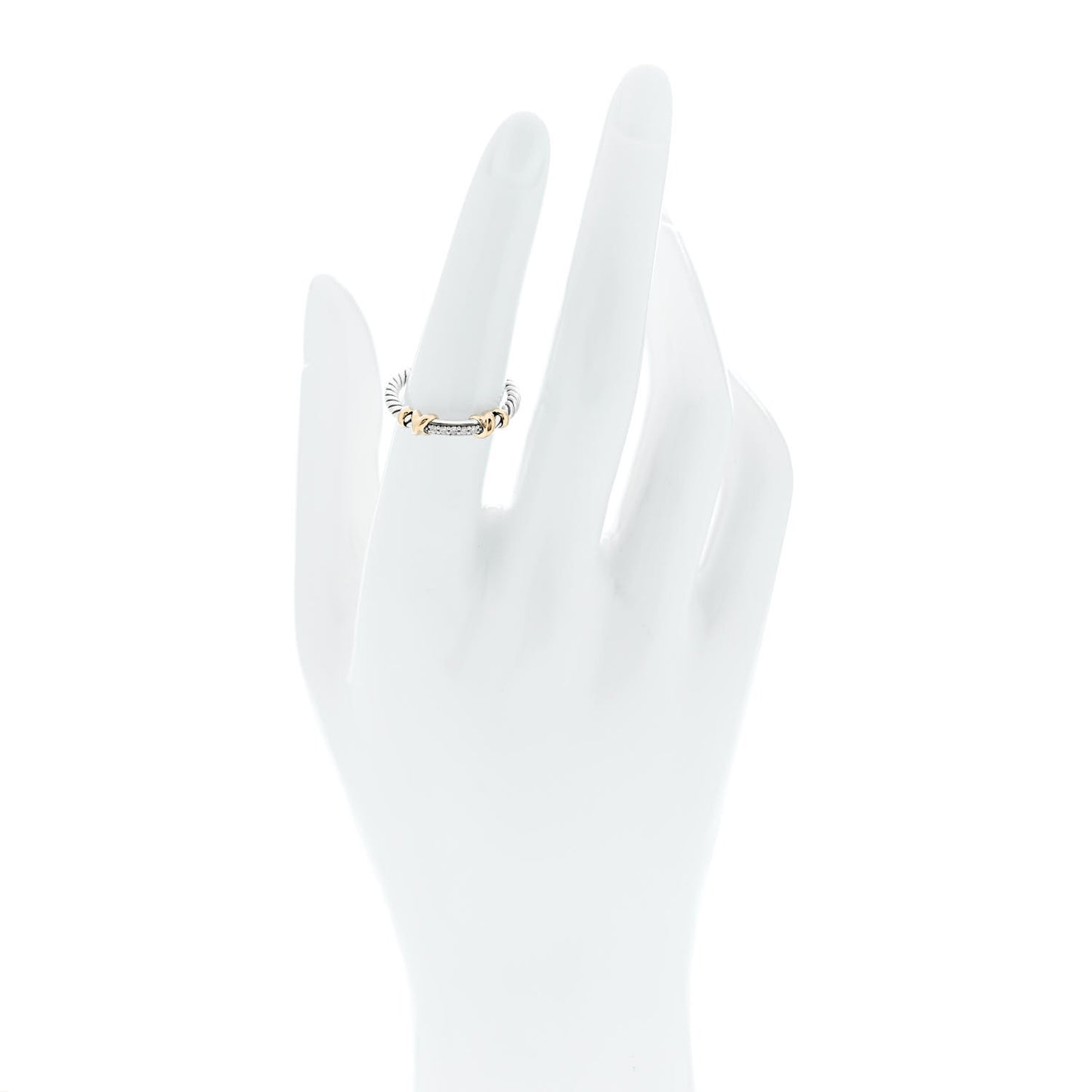 Sterling Silver 18K Yellow Gold Diamond Petite Helena Wrap Ring 54 7