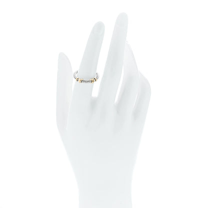 David Yurman Sterling Silver 18K Yellow Gold Diamond Petite Helena Wrap Ring 54 7 2 of 4