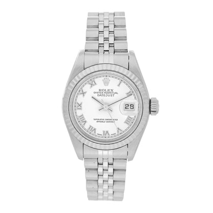 Rolex Stainless Steel 18K White Gold 26mm Oyster Perpetual Datejust Watch White Roman 79174 1 of 4