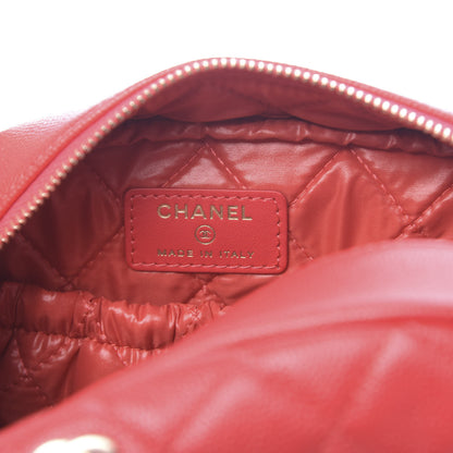 Chanel Caviar Quilted Medium Curvy Pouch Cosmetic Case Red 6 of 11