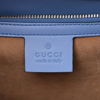 Gucci Calfskin Embroidered Medium Sylvie Top Handle Bag Clear Sky Blue 6 of 13