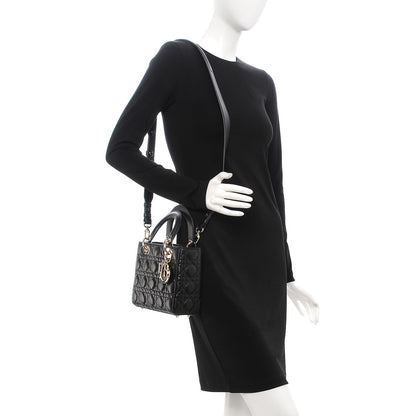 Christian Dior Lambskin Cannage Small Lucky Badges My Lady Dior Black 2 of 8