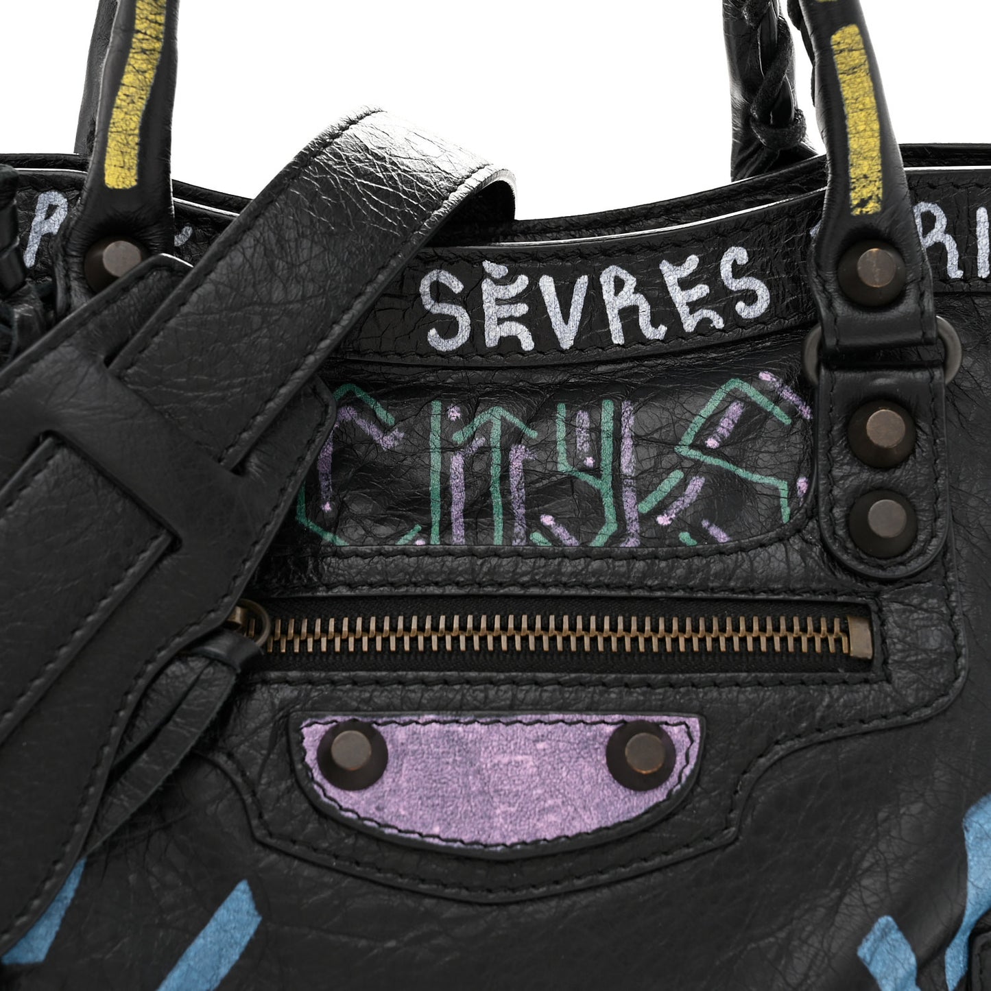 Agneau Graffiti All Over Classic Hardware S City Black Multicolor
