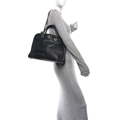 Chanel Calfskin Perforated Up In The Air Tote Black 2 of 10