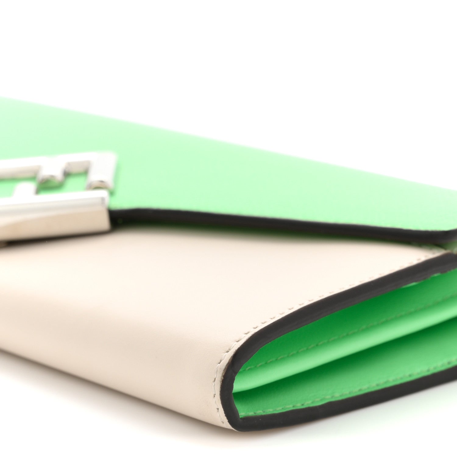Fendi Vitello King Cruise FF Diamonds Continental Envelope Wallet On Chain Latte Edamame 10 of 11
