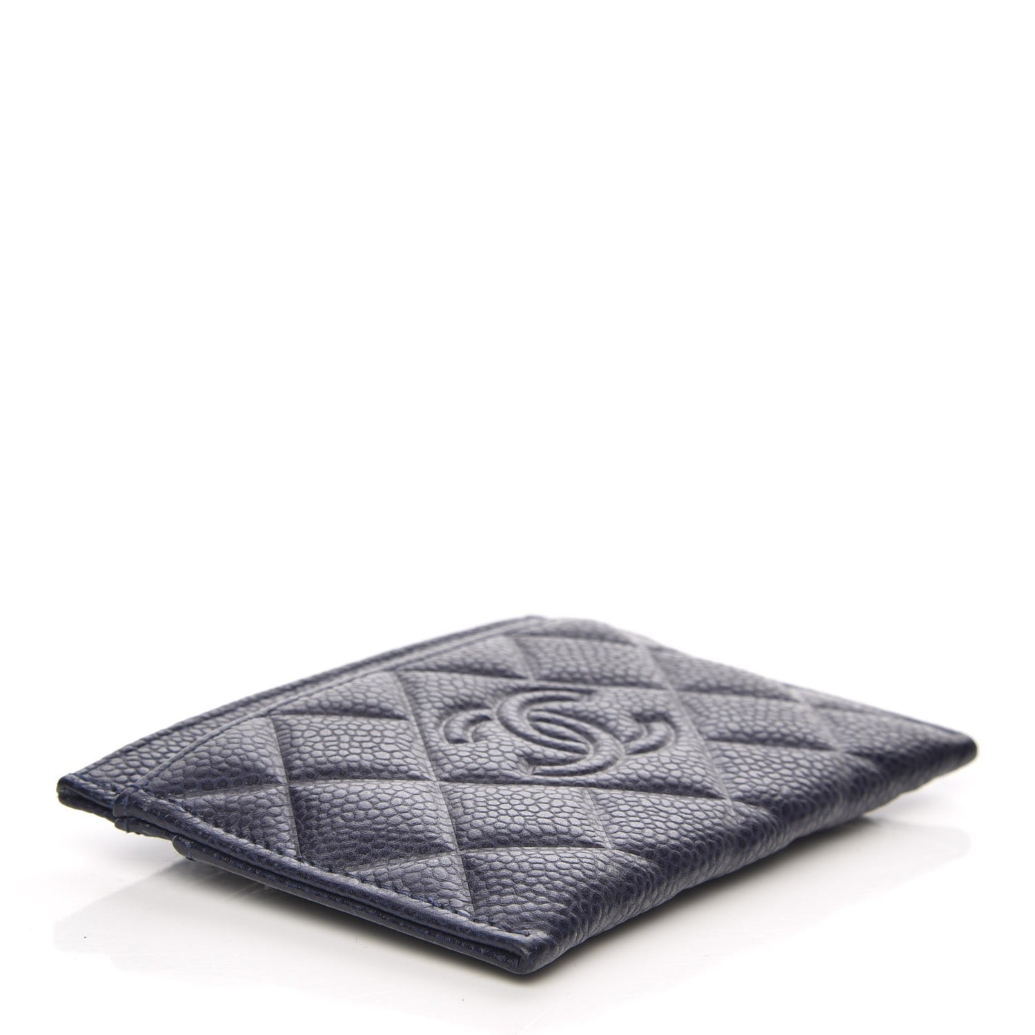 Chanel Caviar Quilted Diamond CC Card Holder Dark Navy 4 of 9
