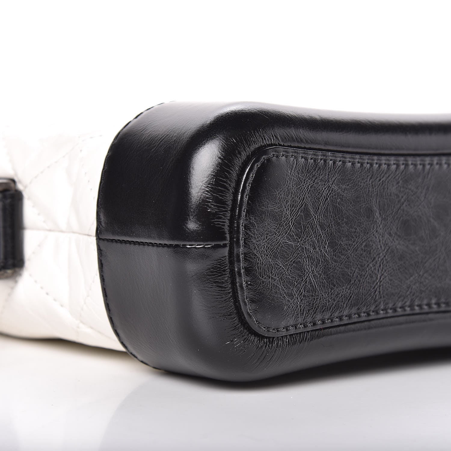 Chanel Aged Calfskin Quilted Small Gabrielle Hobo Black White 9 of 11