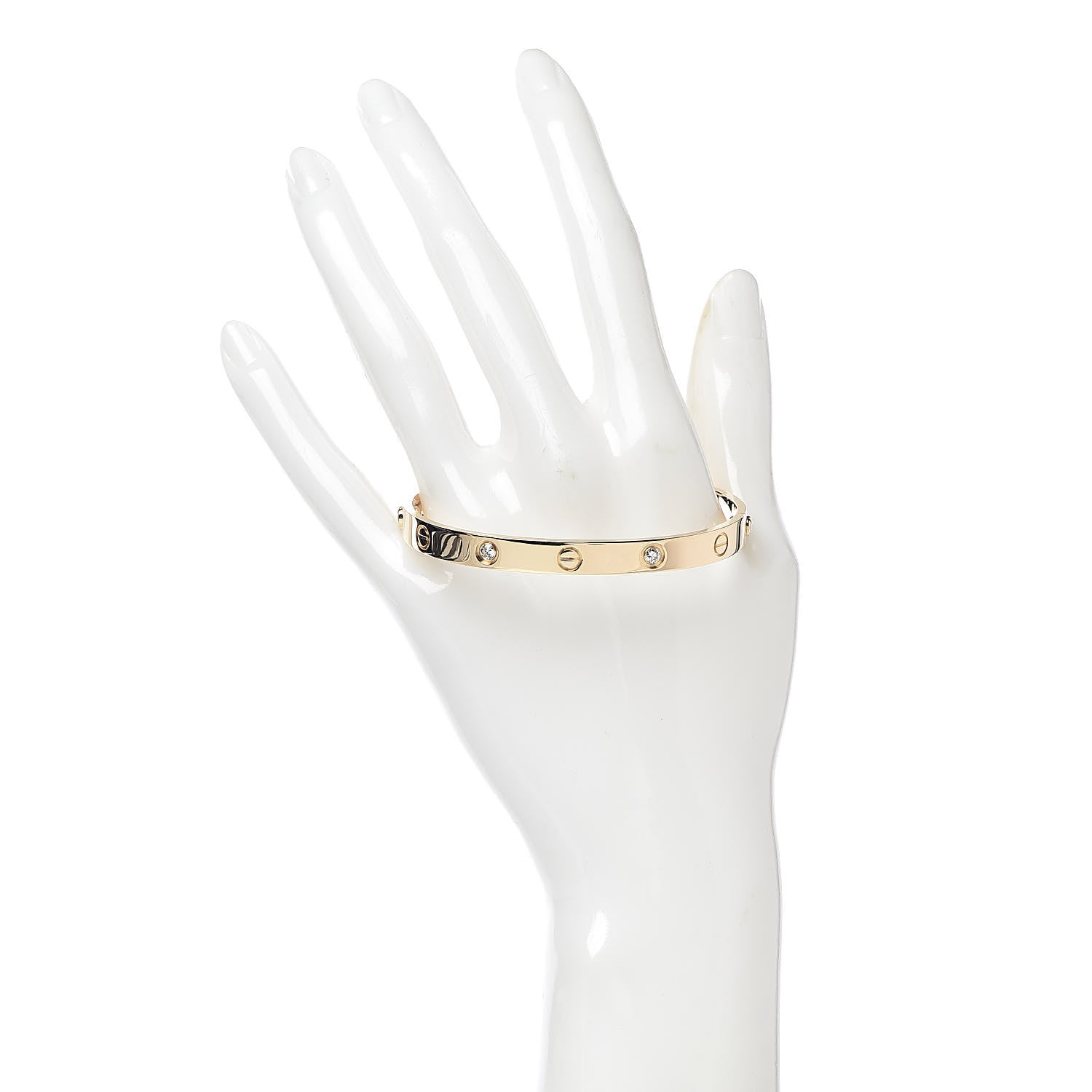 Cartier 18K Yellow Gold 4 Diamond LOVE Bracelet 18 2 of 7