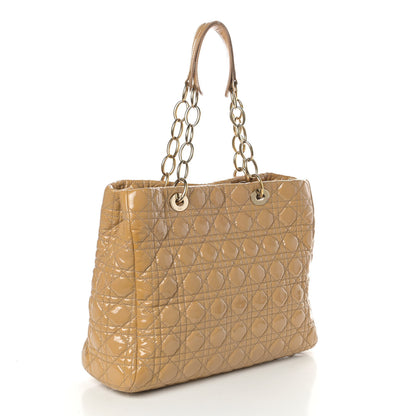 Christian Dior Patent Cannage Large Dior Soft Shopping Tote Beige 3 of 9