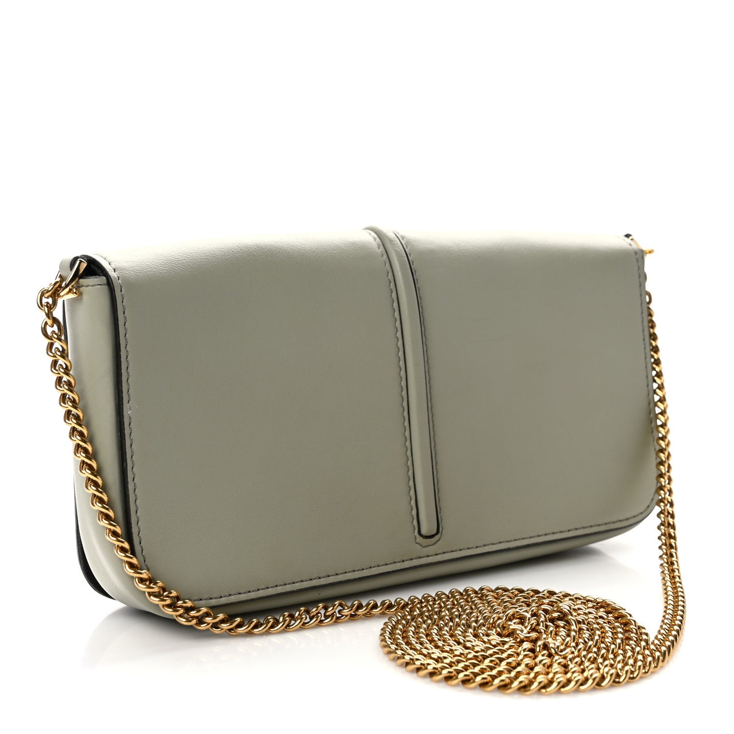 Vitello Grace Matte Fendigraphy Wallet on Chain Green Tea