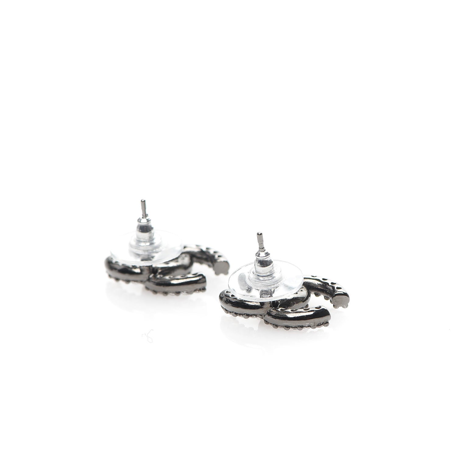 Chanel Ruthenium Crystal CC Earrings 3 of 6