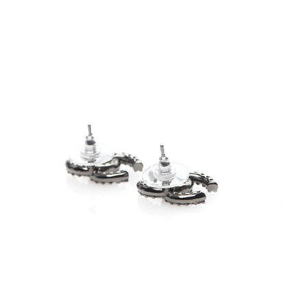 Chanel Ruthenium Crystal CC Earrings 3 of 6