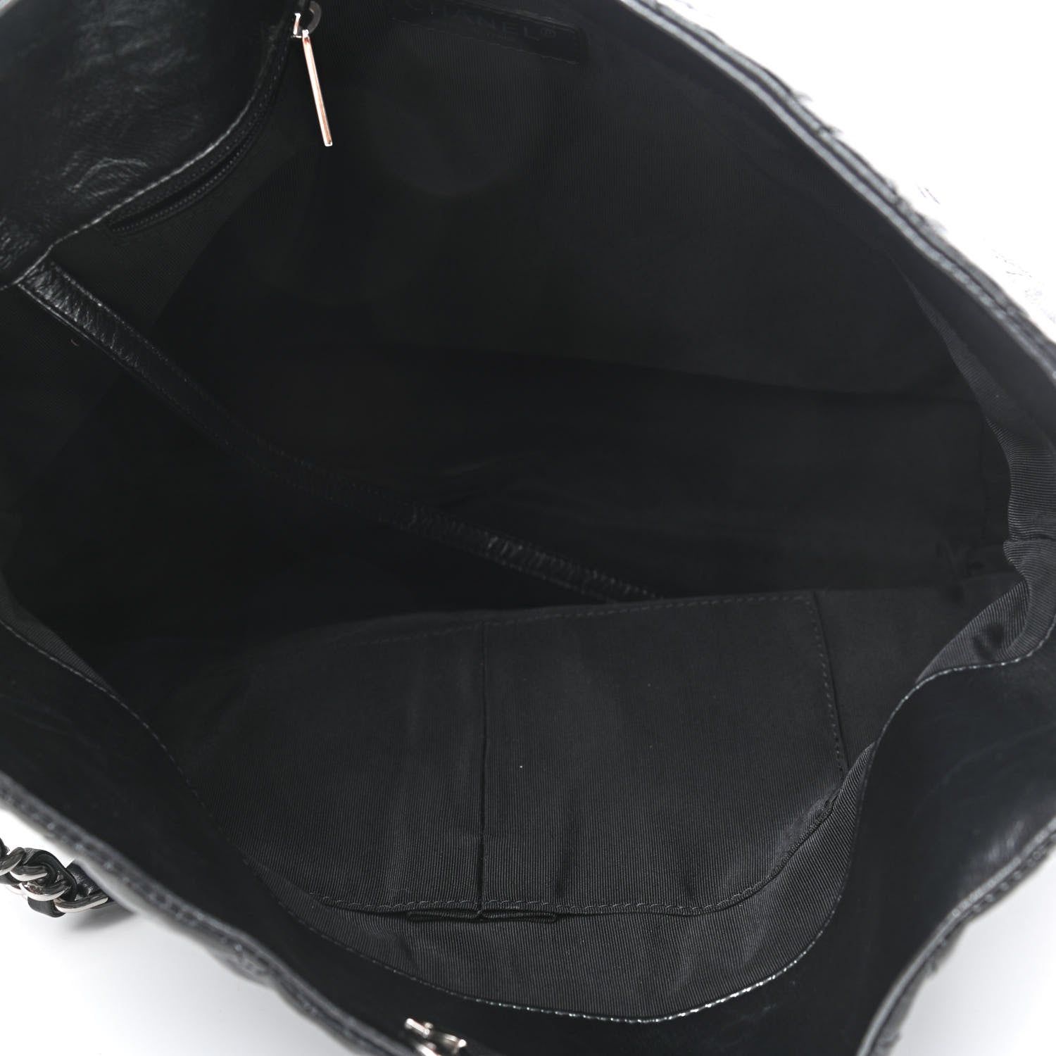 Chanel Metallic Crackled Calfskin Quilted Medium Big Bang Hobo Black 4 of 8