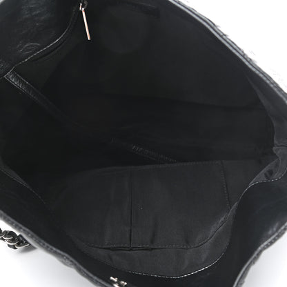 Chanel Metallic Crackled Calfskin Quilted Medium Big Bang Hobo Black 4 of 8