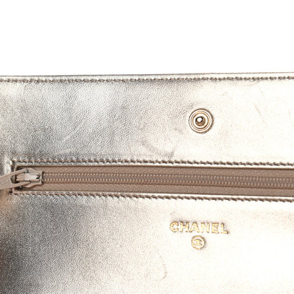 Chanel Metallic Lambskin Quilted Wallet On Chain WOC Gold 6 of 6