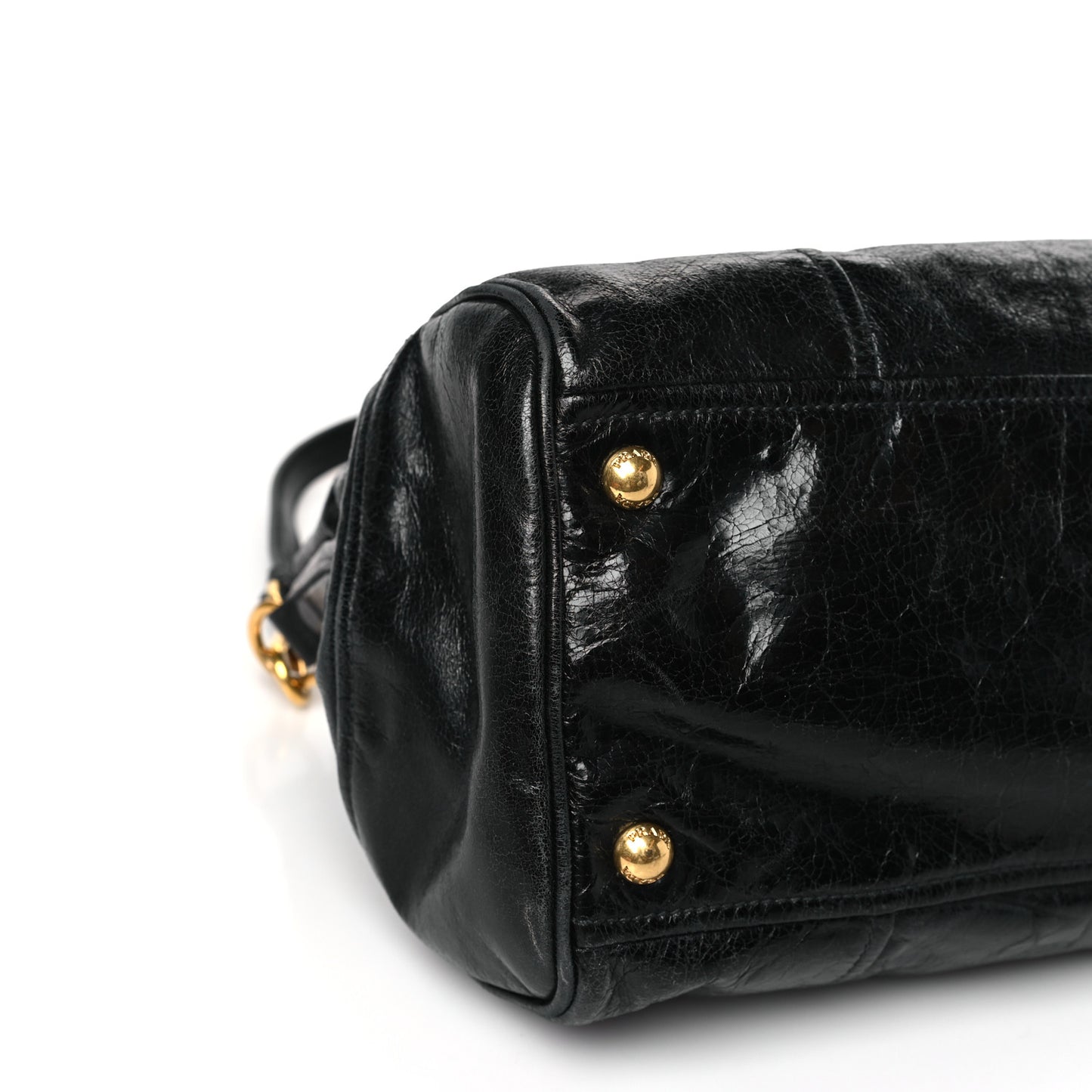 Vitello Shine Shopping Satchel Black