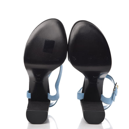 Louis Vuitton Suede Baby Goat Flamingo Sandals 41 Black Blue 5 of 9