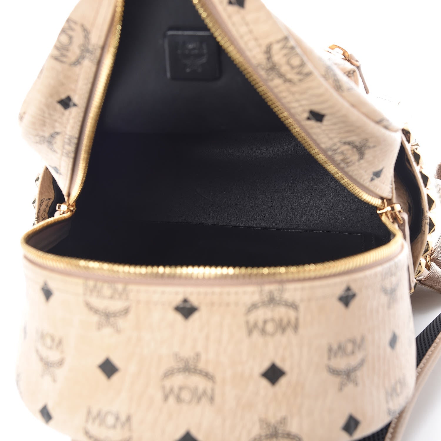 MCM Visetos Small Side Stud Stark Backpack Beige 5 of 11