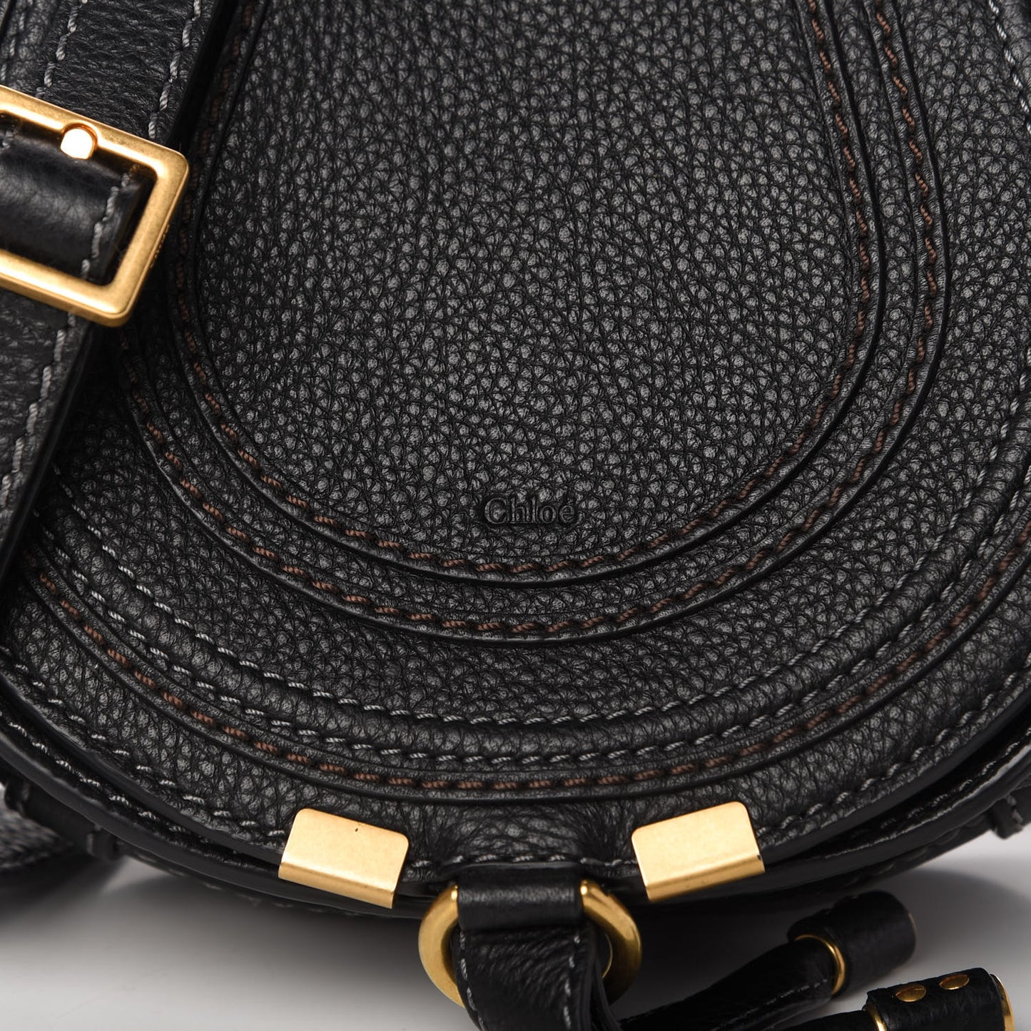Calfskin Mini Marcie Round Crossbody Bag Black