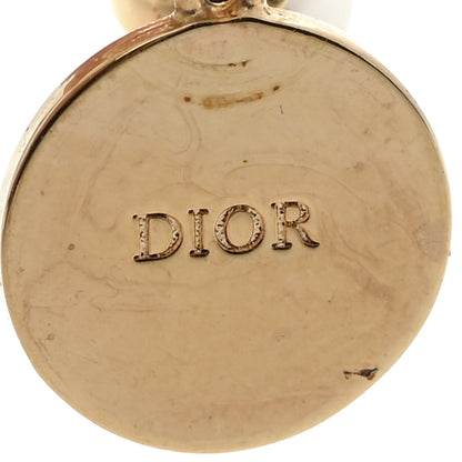 Christian Dior Pearl Logo Tribal Earrings Gold Black 4 of 4