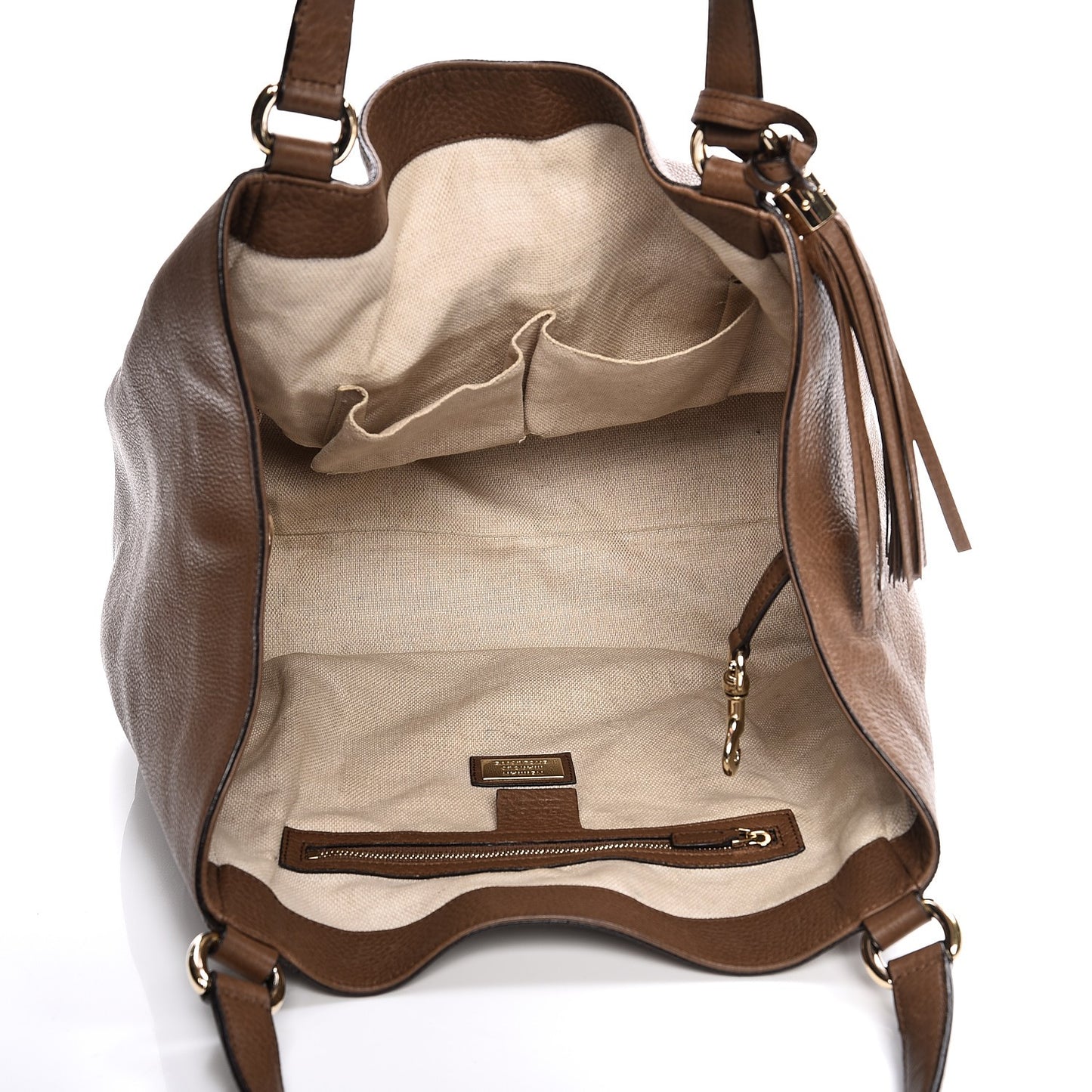 Pebbled Calfskin Medium Soho Shoulder Bag Brown