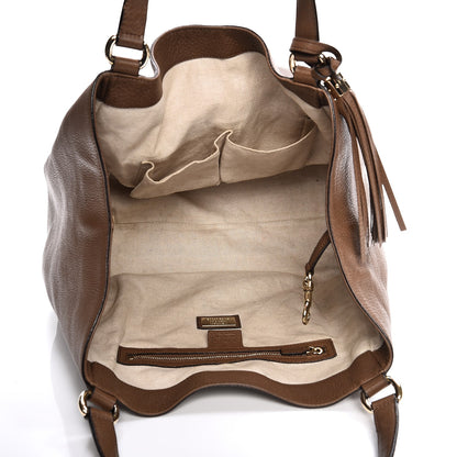 Gucci Pebbled Calfskin Medium Soho Shoulder Bag Brown 5 of 16