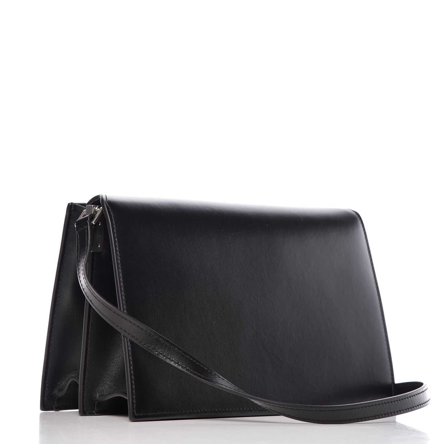Smooth Calfskin Catherine Heart Studded Satchel Black