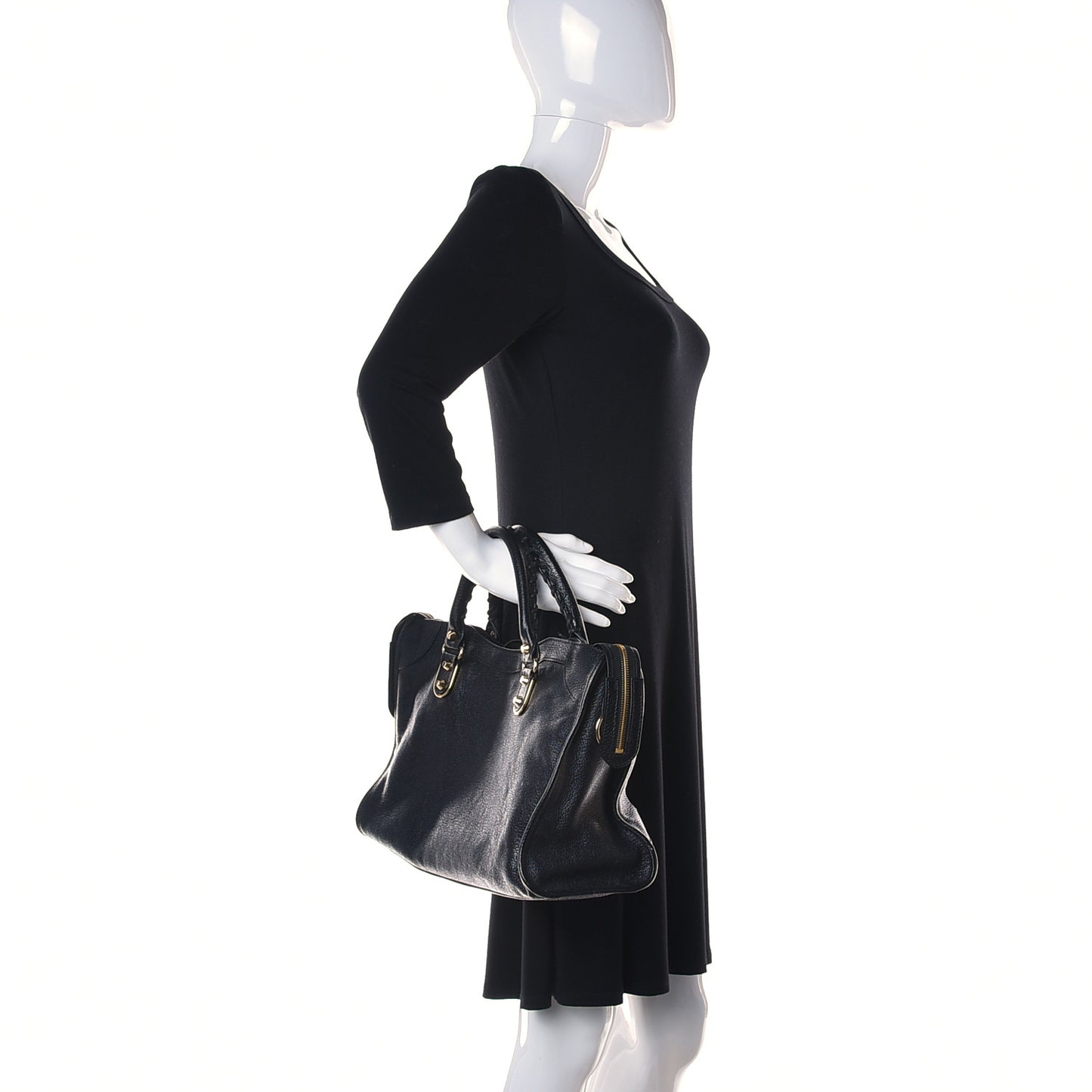 Chevre Gold Metallic Edge Hardware City Black