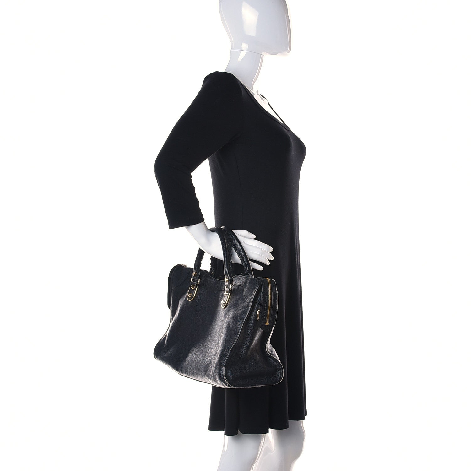 Balenciaga Chevre Gold Metallic Edge Hardware City Black 2 of 9