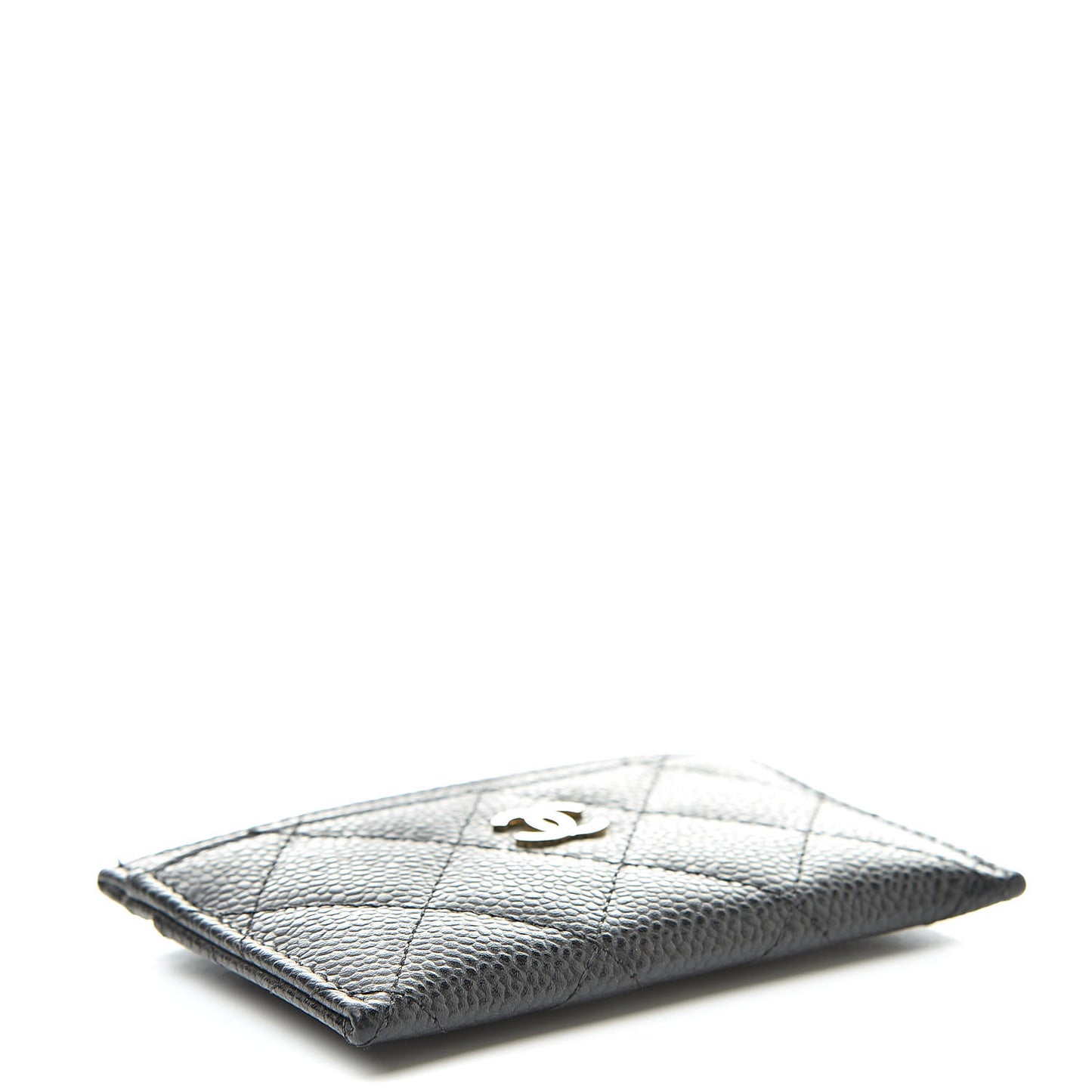 Caviar Quilted Card Holder Black