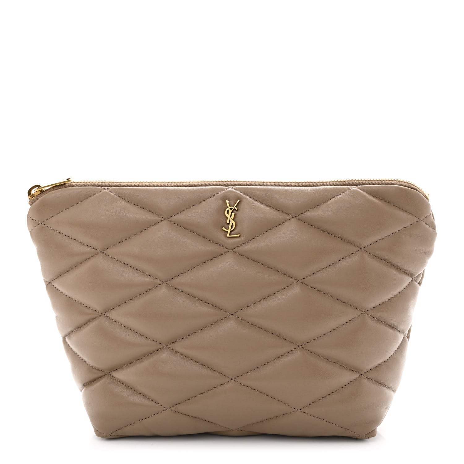 Saint Laurent Lambskin Monogram Medium Sade Puffer Taupe 1 of 10