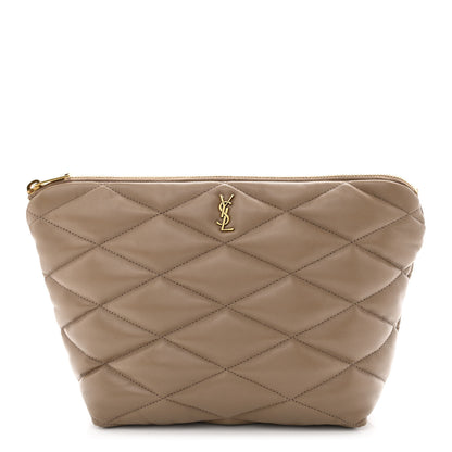 Saint Laurent Lambskin Monogram Medium Sade Puffer Taupe 1 of 10