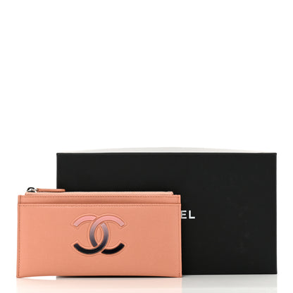 Chanel Caviar CC Zip Pouch Light Pink Black 8 of 8