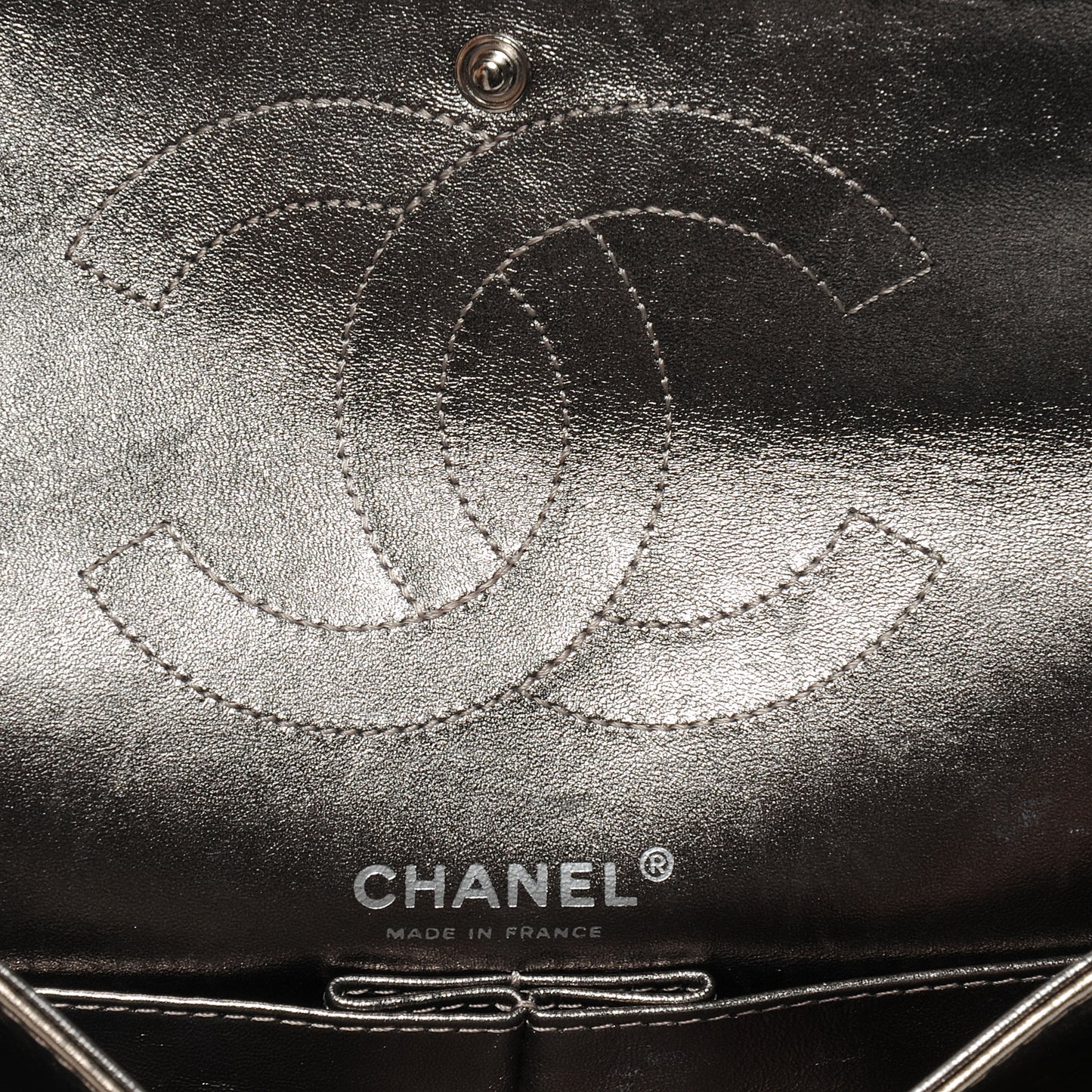 Aged Calfskin 2.55 Reissue 225 Flap Metallic Dark Silver