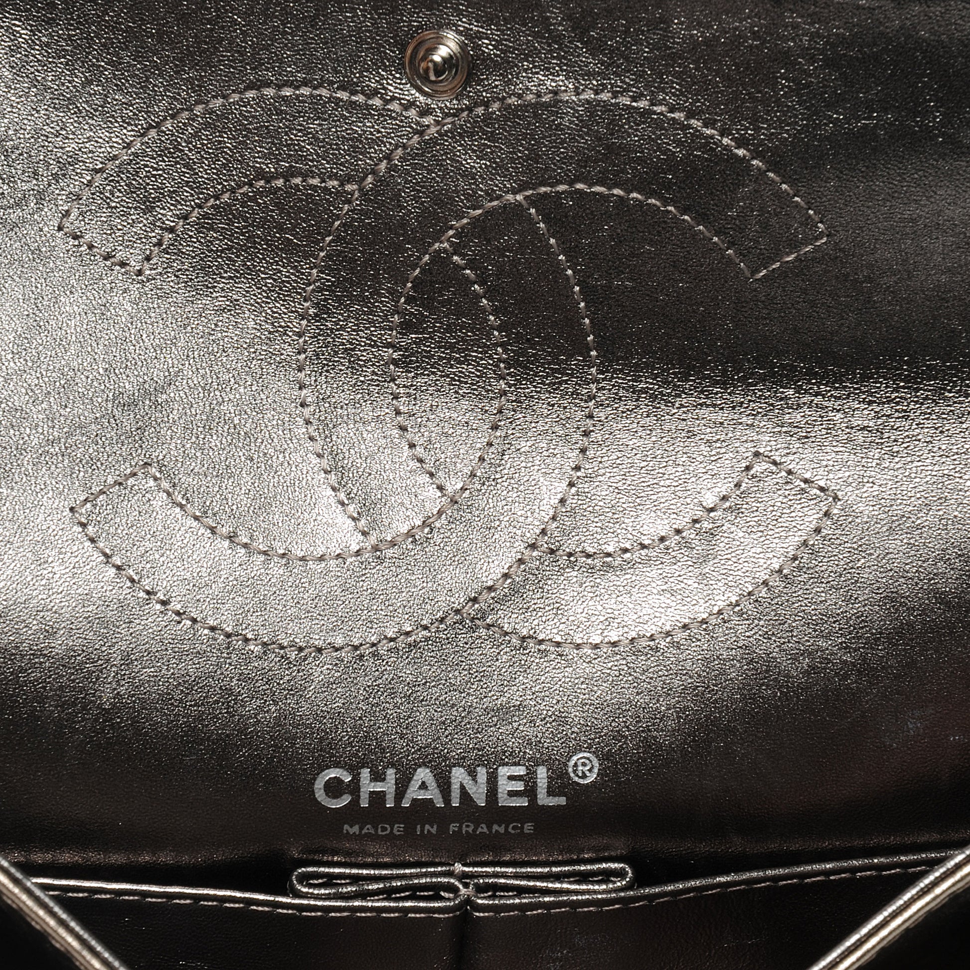 Chanel Aged Calfskin 2.55 Reissue 225 Flap Metallic Dark Silver 5 of 7