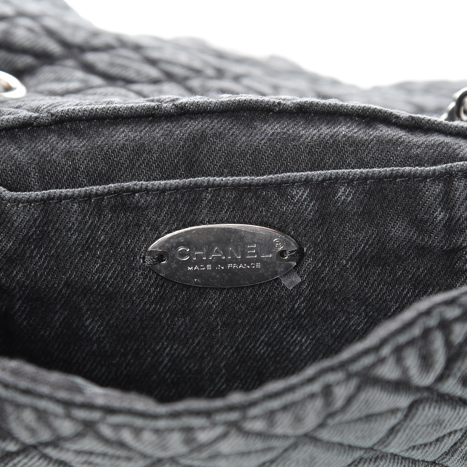 Chanel Washed Denim Quilted Small Denimpression Flap Grey Black 6 of 11