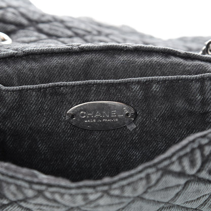 Chanel Washed Denim Quilted Small Denimpression Flap Grey Black 6 of 11
