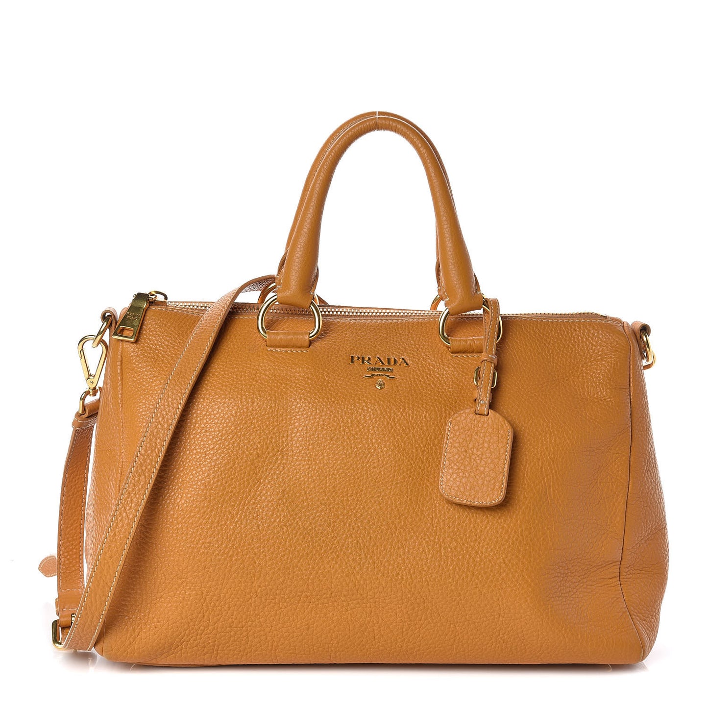 Vitello Daino Top Handle Zip Tote Ocra