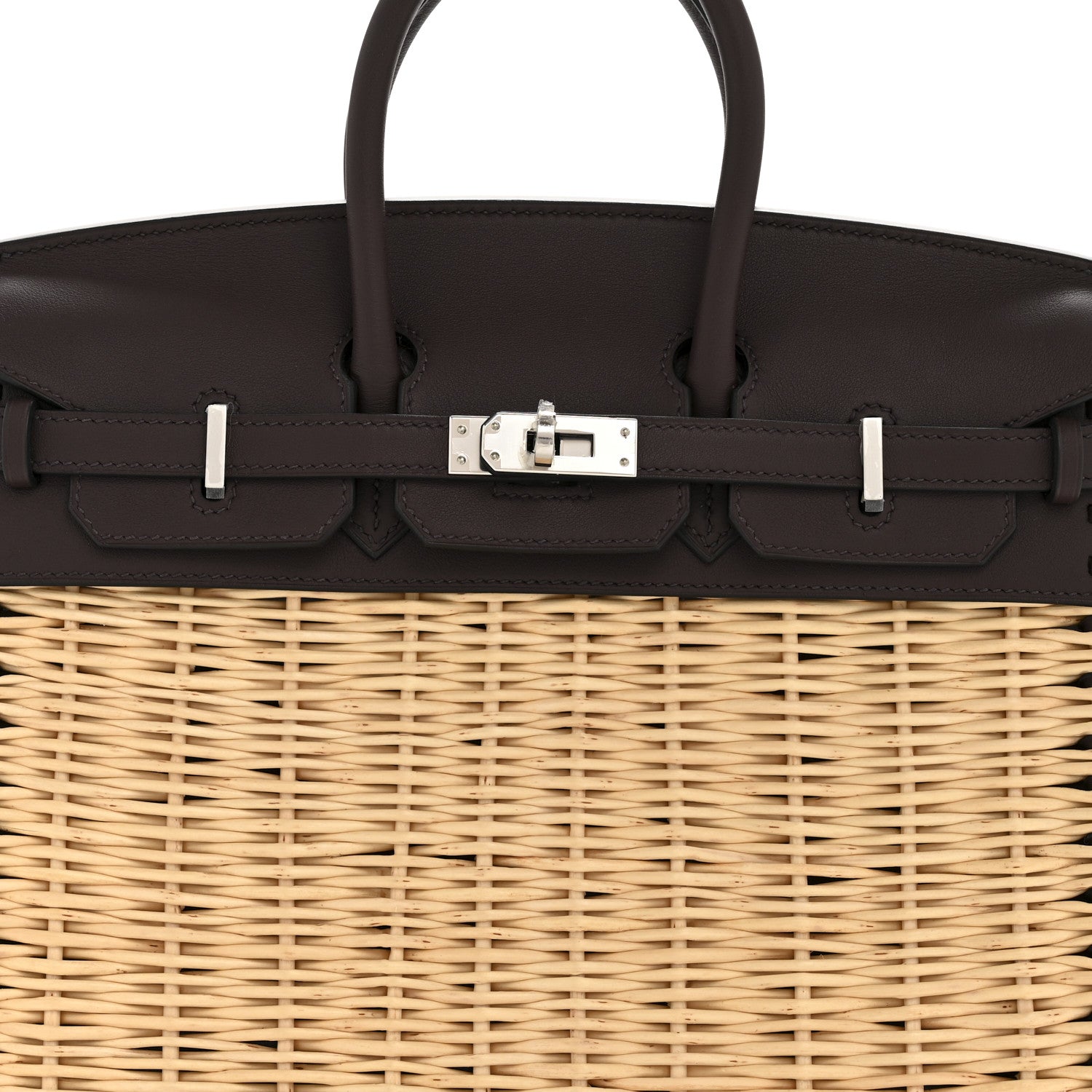 Hermes Wicker Swift Picnic Birkin 25 Naturel Rouge Sellier 8 of 12