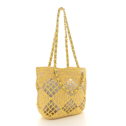 Chanel Straw Raffia Tote Beige Yellow 4 of 12