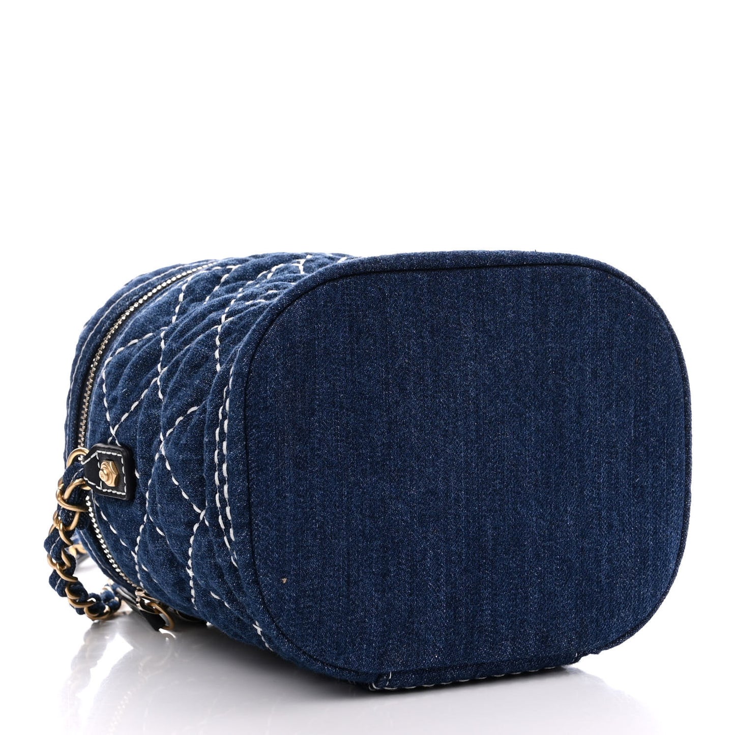 Denim Quilted Denim Trip Vanity Cosmetic Case Blue