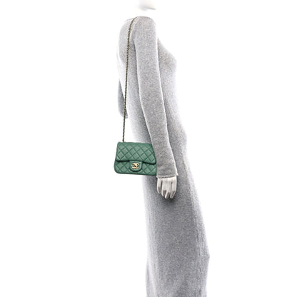 Chanel Lambskin Quilted Mini Pearl Crush Flap Green 2 of 11