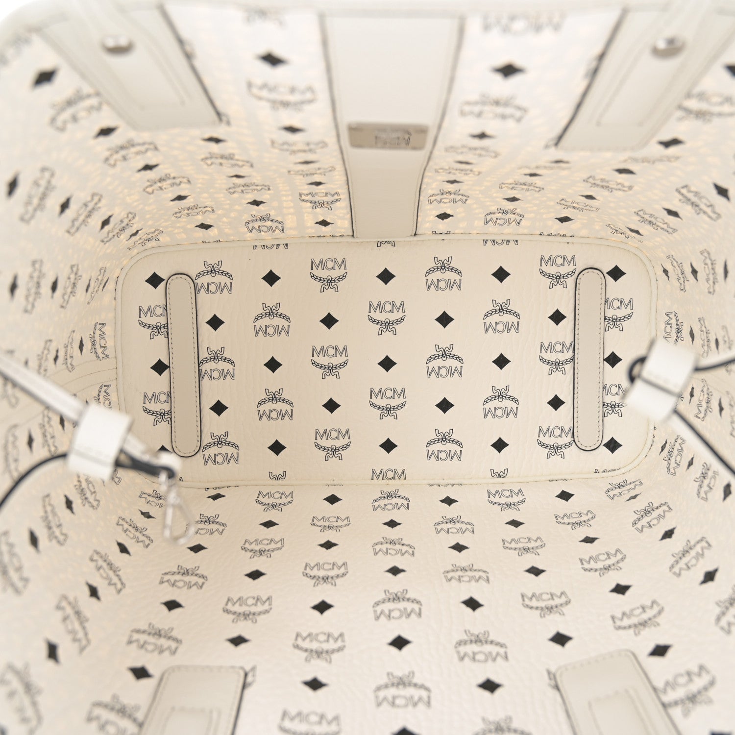 MCM Visetos Medium Liz Reversible Shopper Tote White 8 of 16