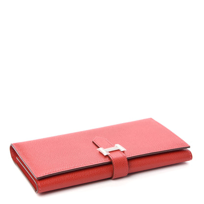 Hermes Epsom Bearn Gusset Wallet Rouge Casaque 6 of 7