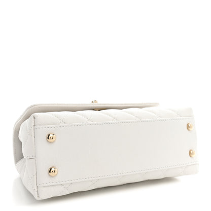 Chanel Caviar Quilted Mini Coco Handle Flap White 4 of 11